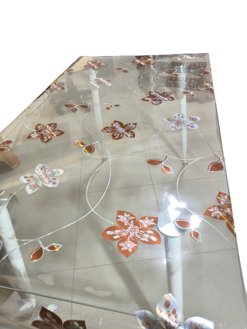 Протектор за маса - кафяви листенца на прозрачен фон