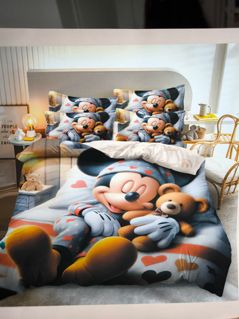 Детски спален комплект „Mickey Mouse“ – двулицев, 3D пано