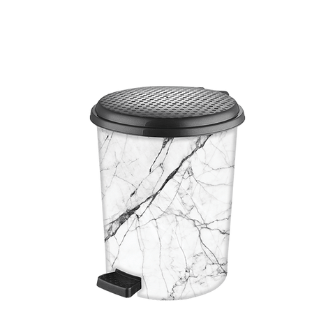 Кош за смет бял мрамор Среден
