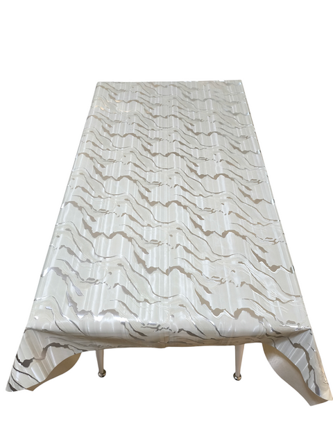 Луксозна перяща мушама, бежов-сив мрамор 138см Правоъгълна