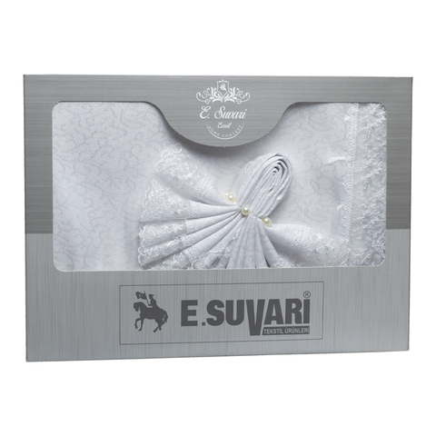 Покривка за маса "Бяла Грация" - 18 части -бяла