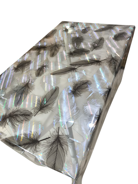 Прозрачна силиконова покривка за маса с пера