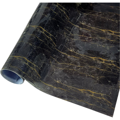 Протектор за маса - черен мрамор със златисто