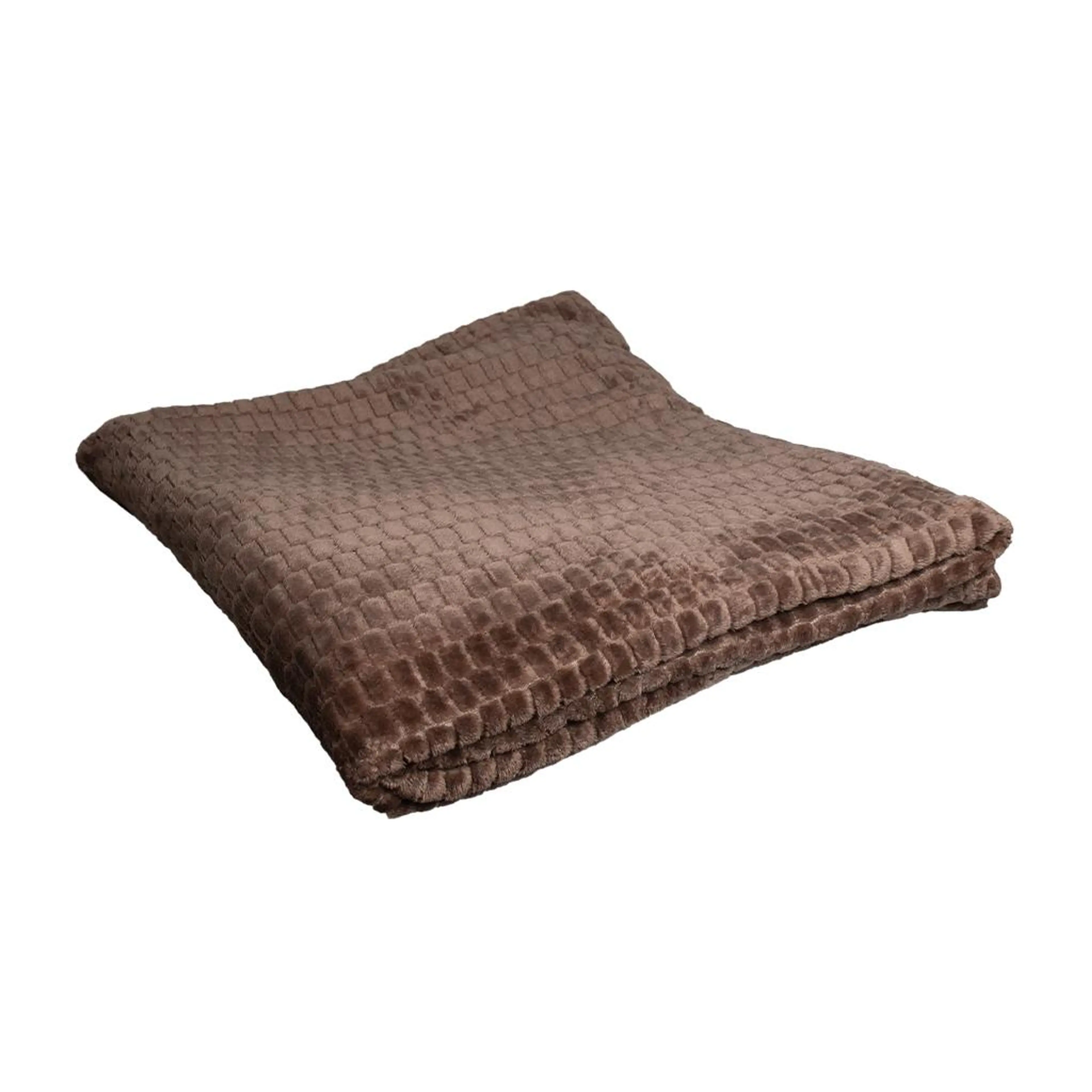 Едноцветно бамбуково одеяло, тъмно кафяво