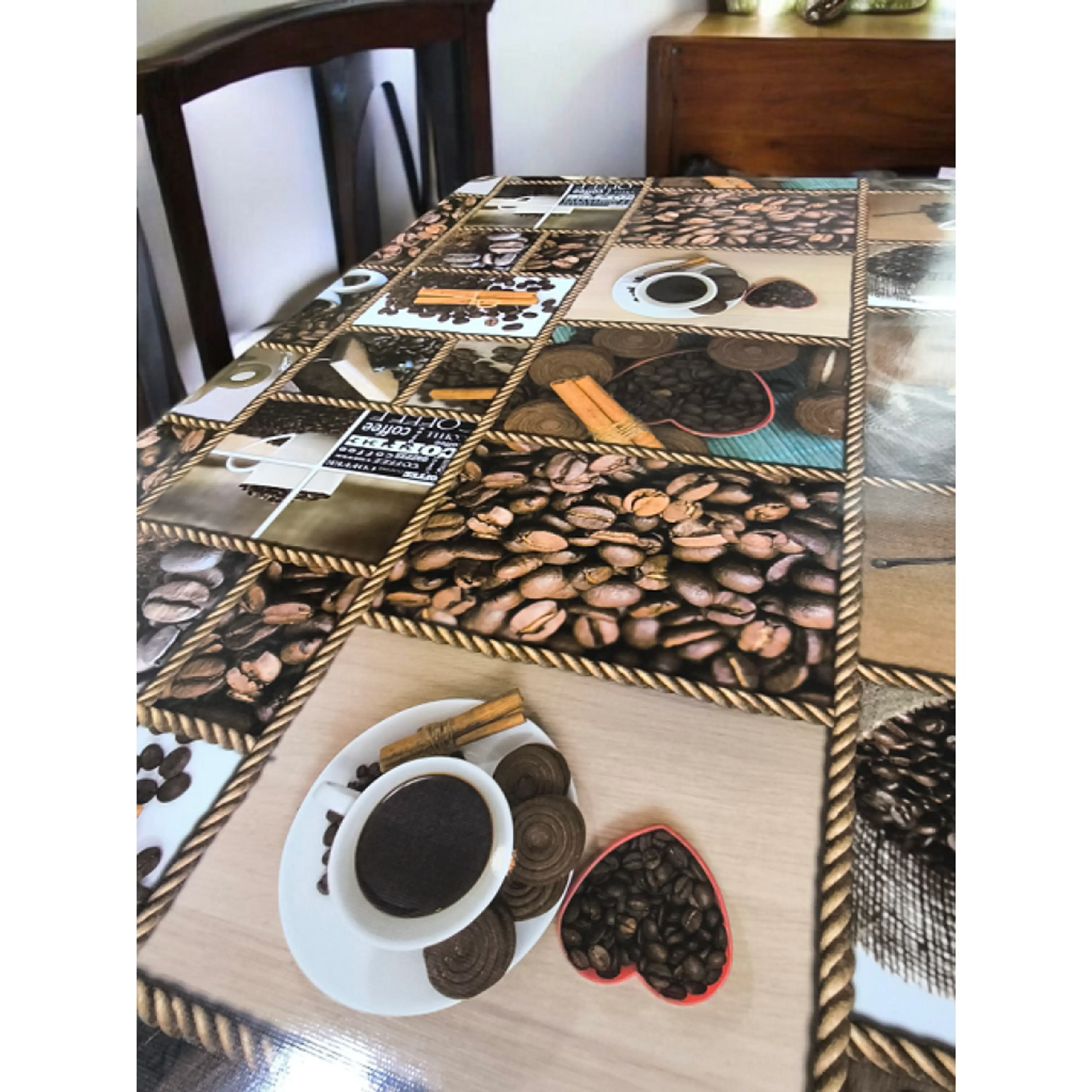 Луксозна гланцирана мушама - кафе