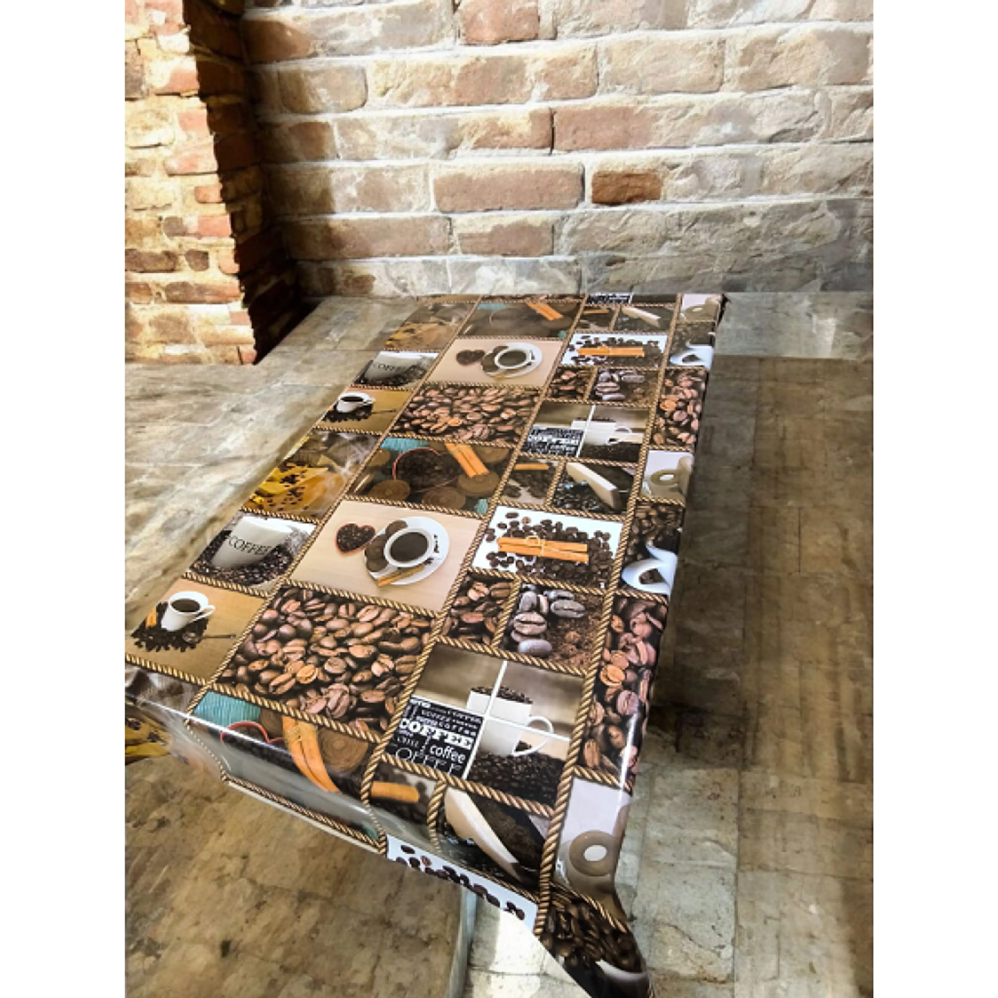 Луксозна гланцирана мушама - кафе