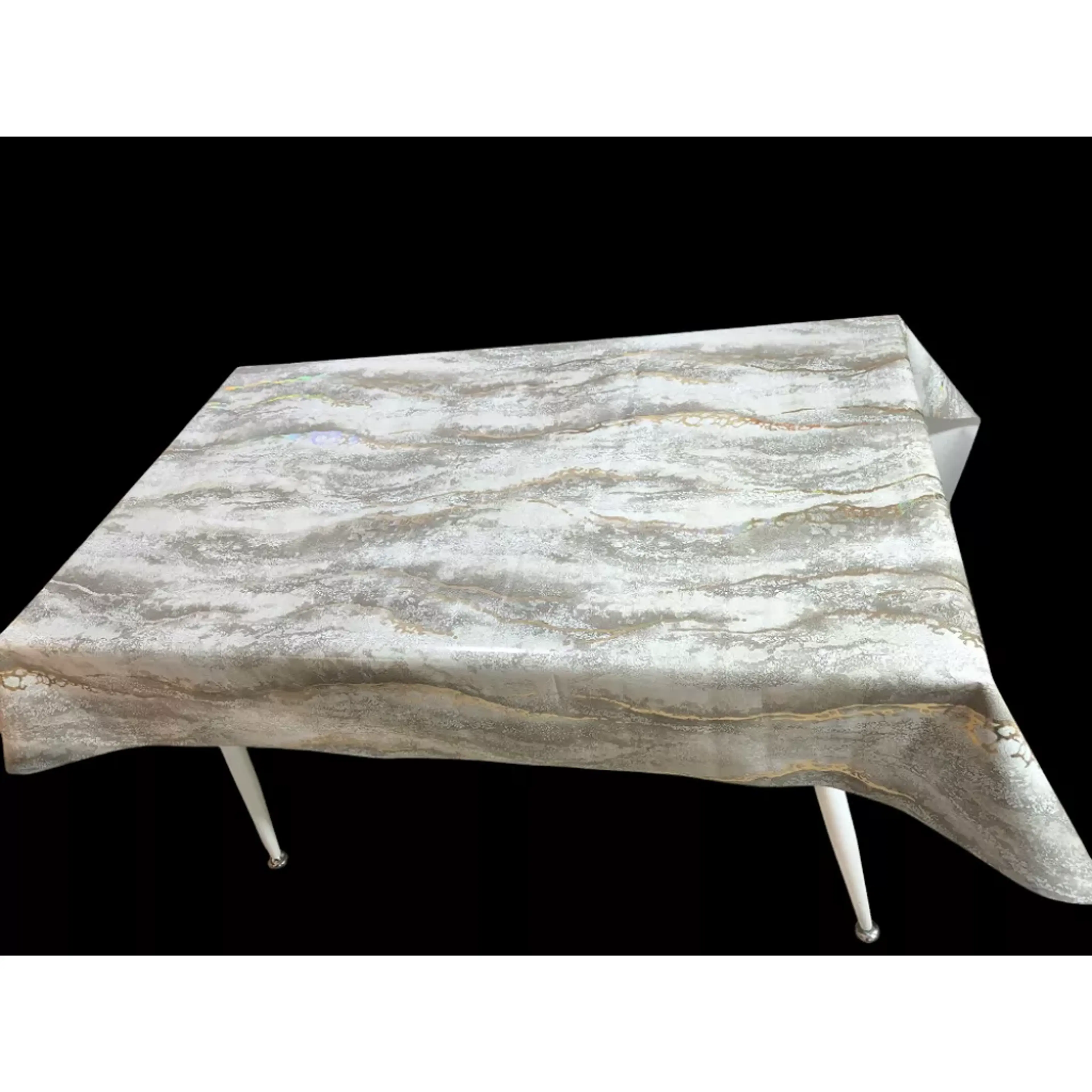 Луксозна мушама, бежово-златист мрамор 140см 170см