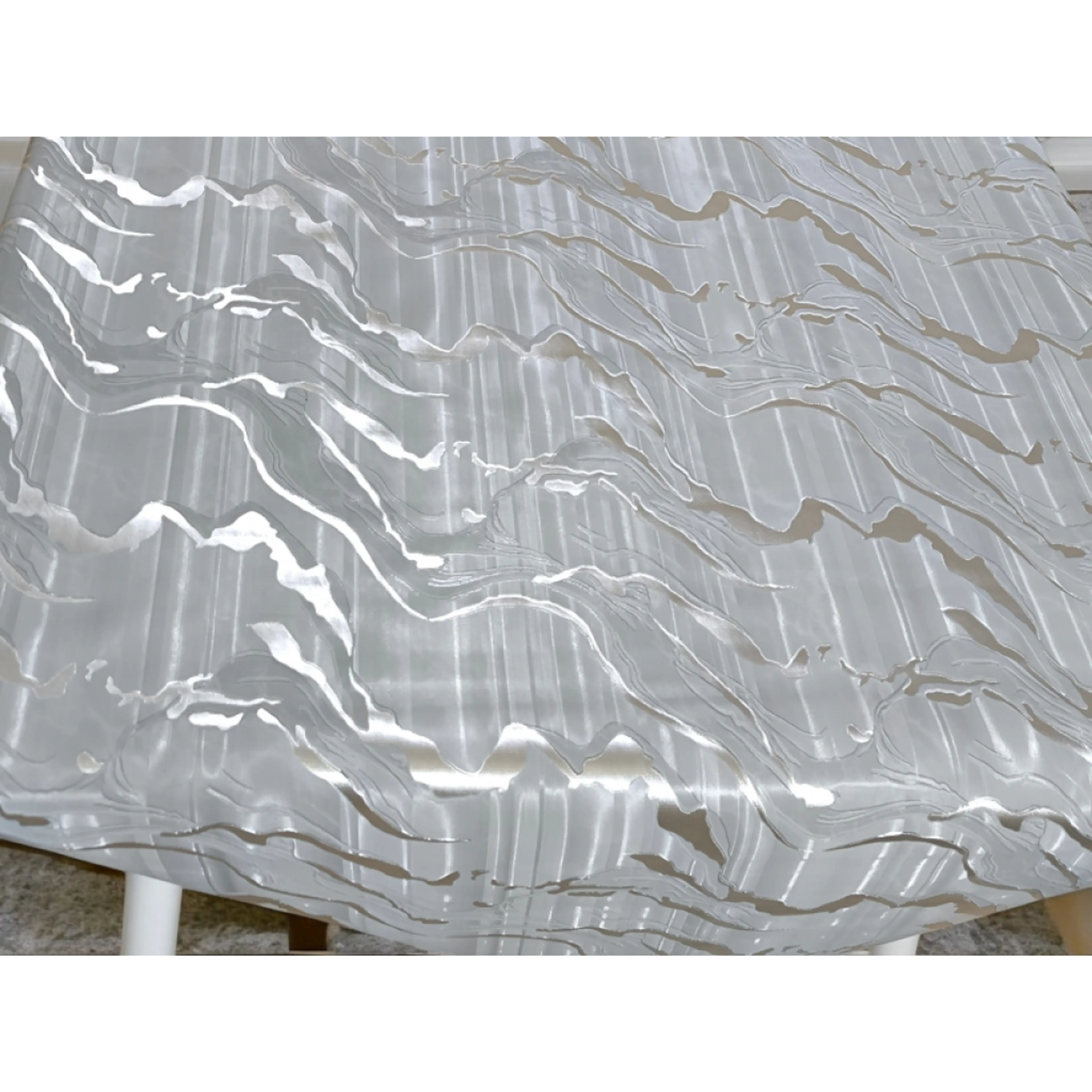 Луксозна мушама, сиво-сребристо