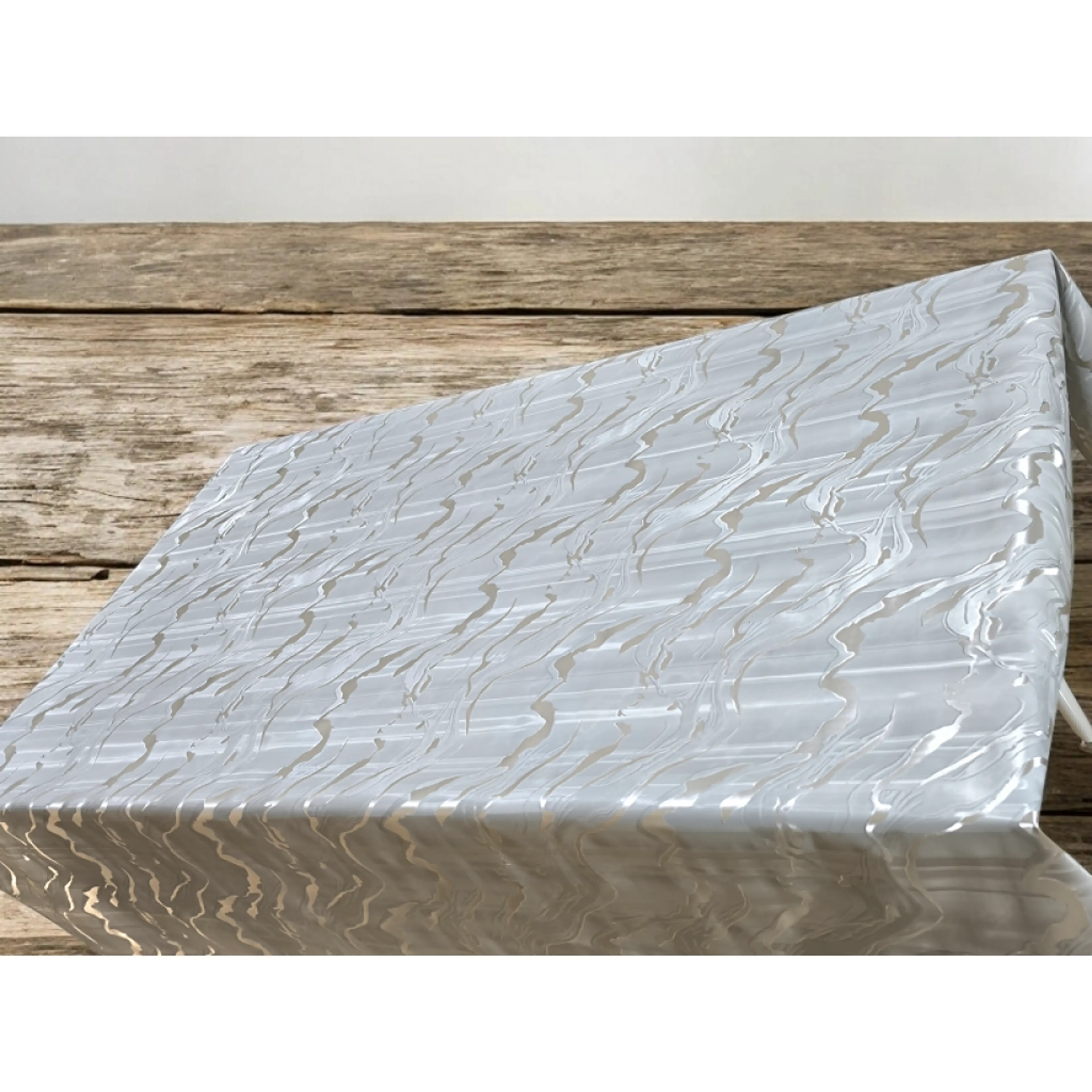 Луксозна мушама, сиво-сребристо