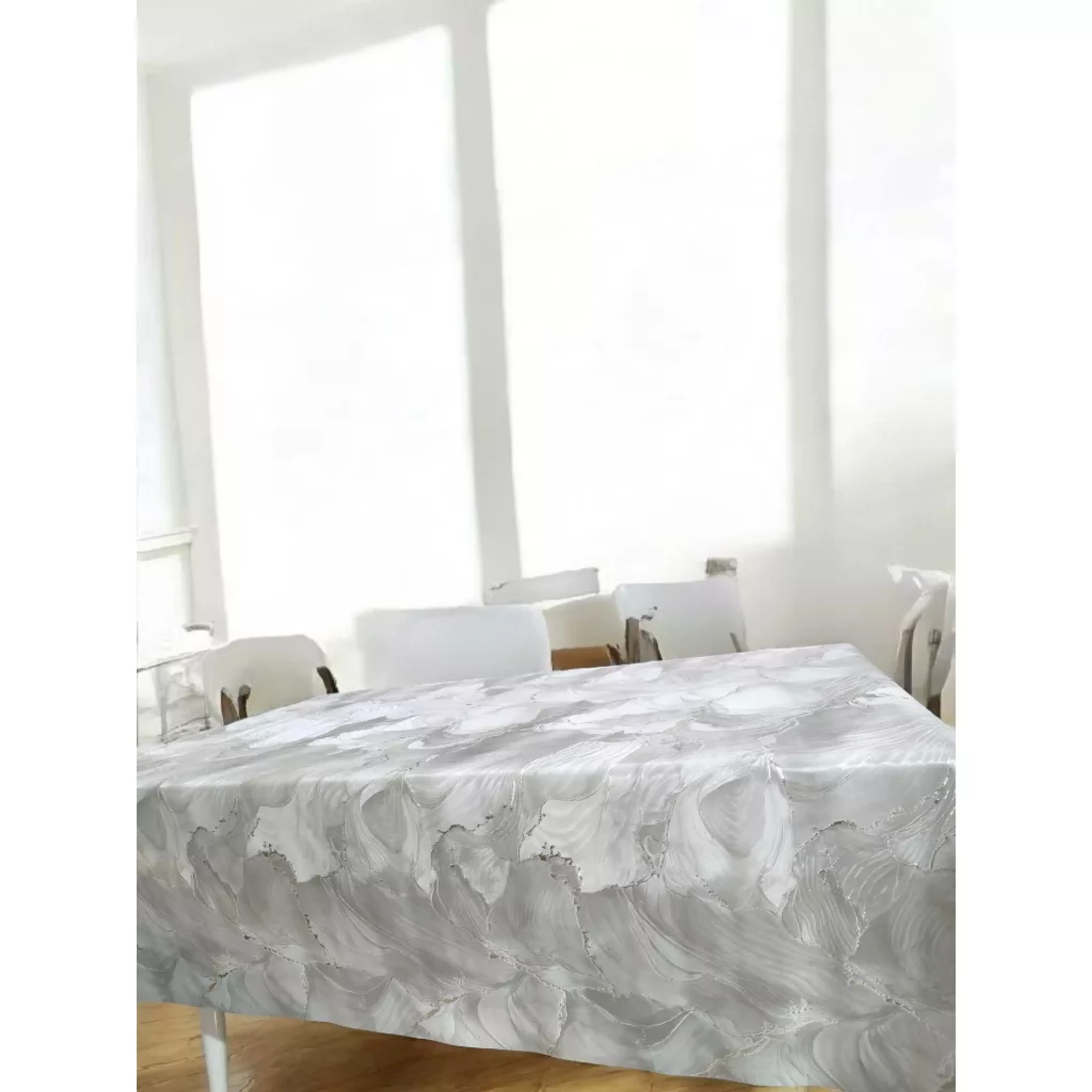 Луксозна мушама, сребристо сива вълна