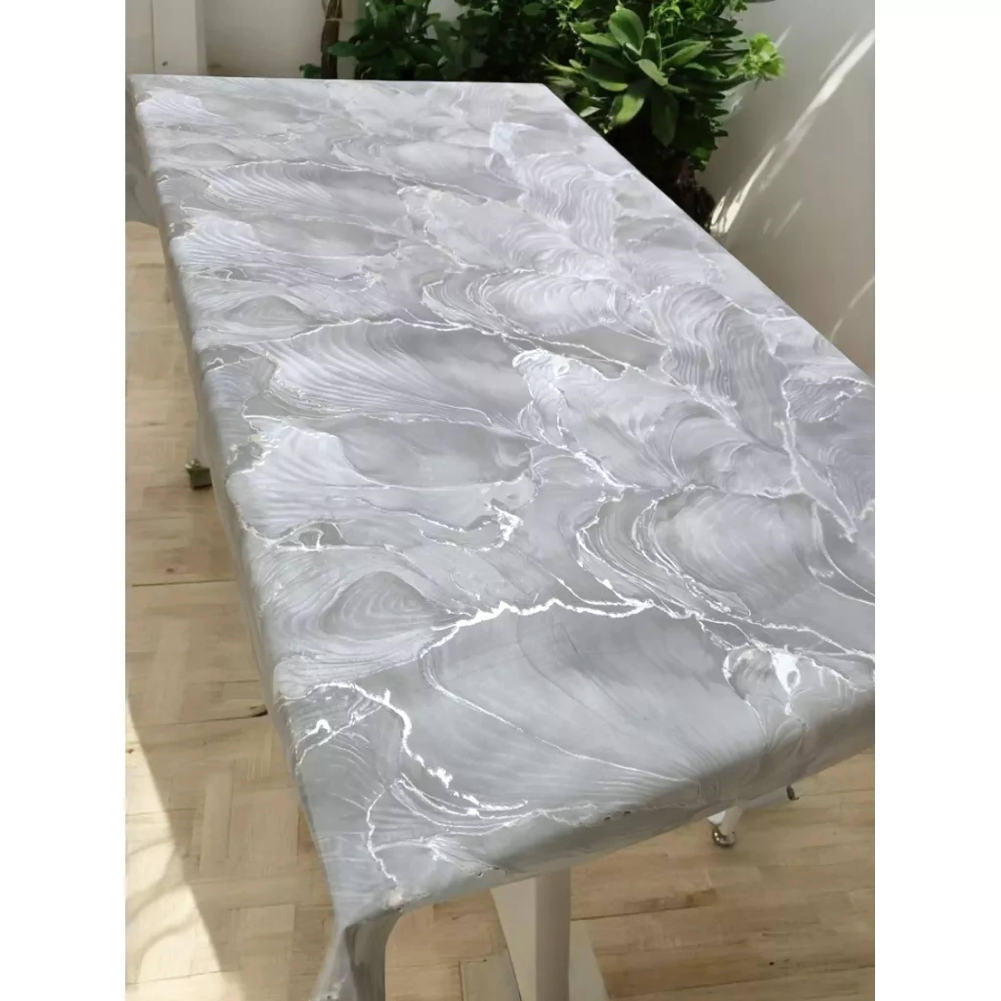 Луксозна мушама, сребристо сива вълна