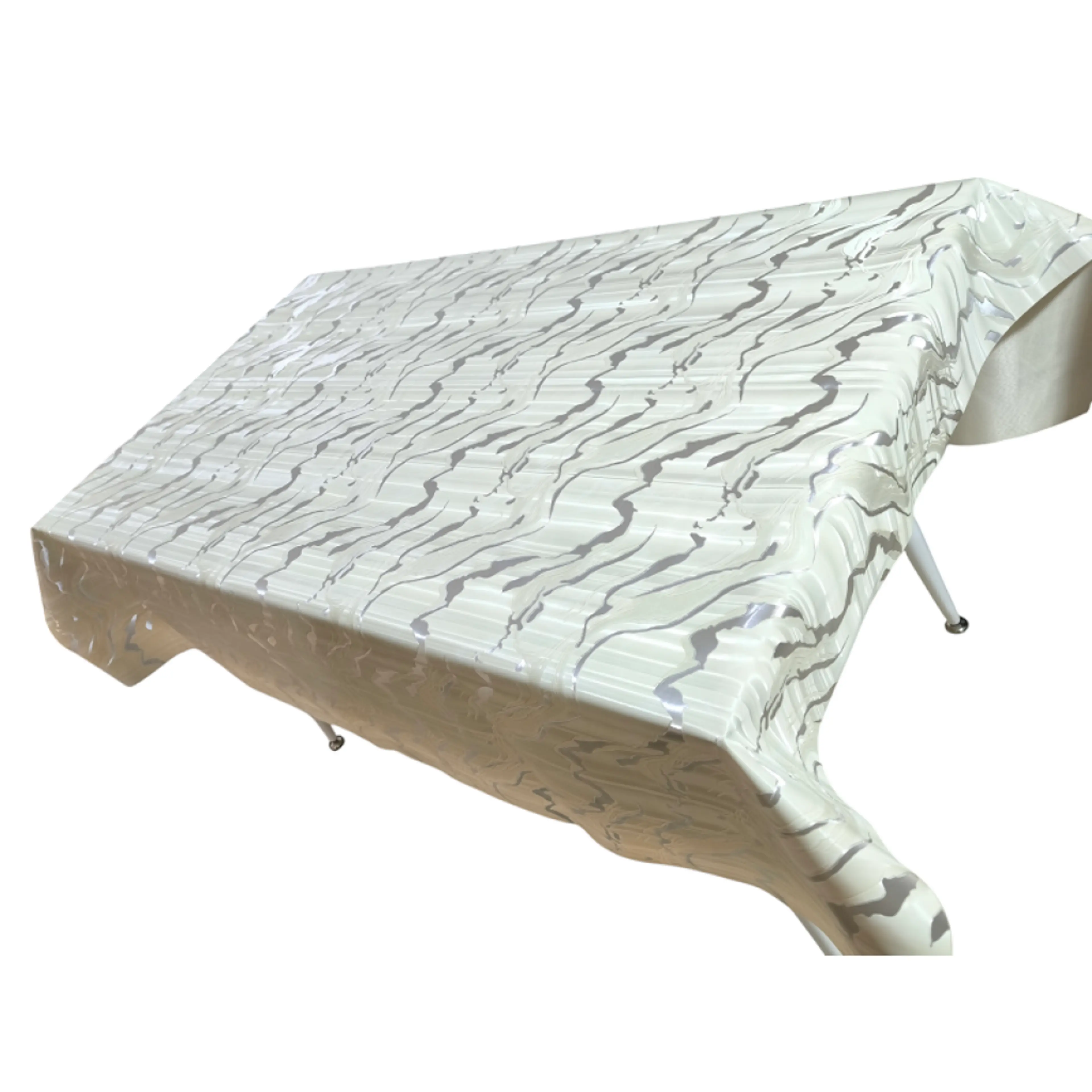 Луксозна перяща мушама, бежов-сив мрамор