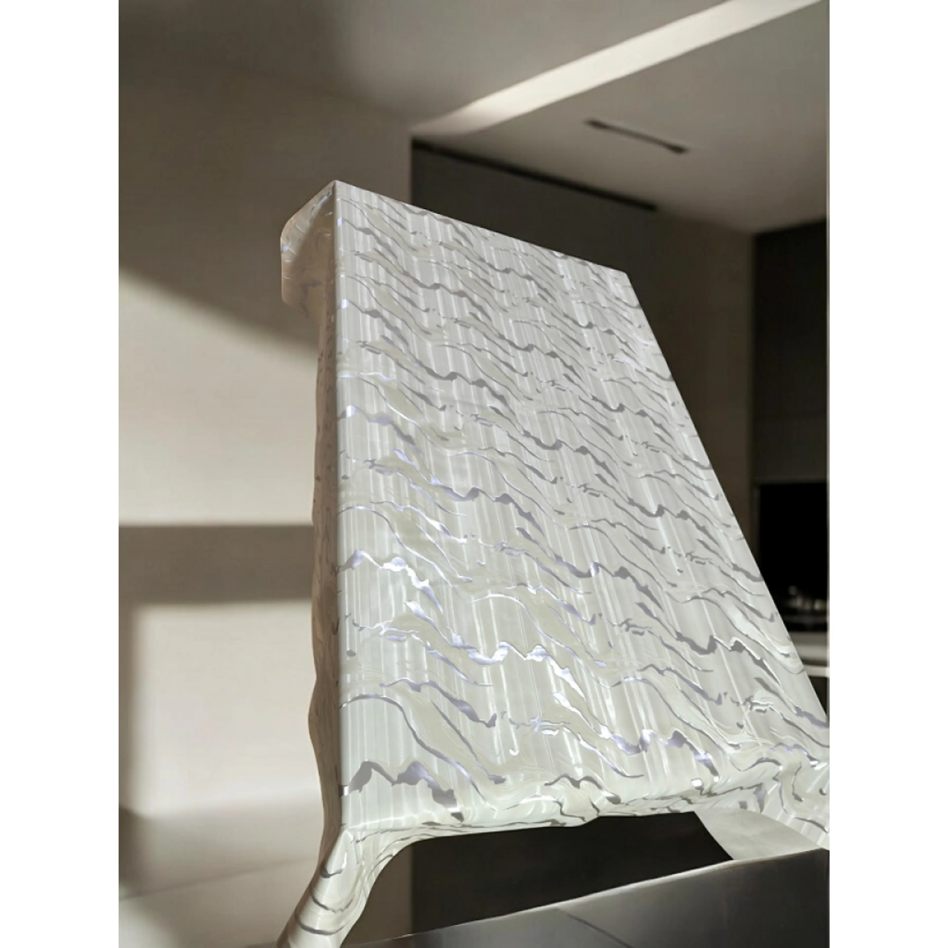 Луксозна перяща мушама, бежов-сив мрамор