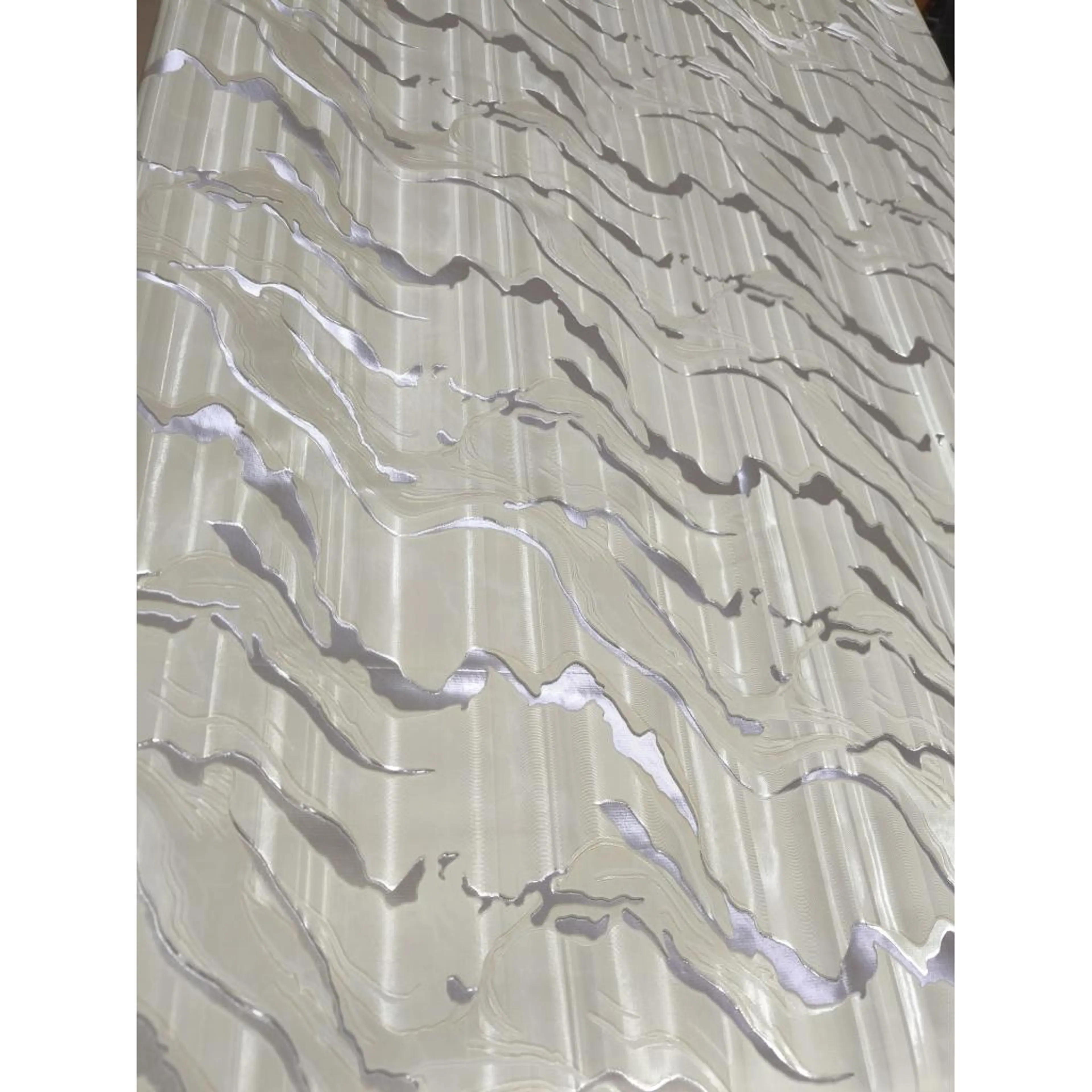 Луксозна перяща мушама, бежов-сив мрамор