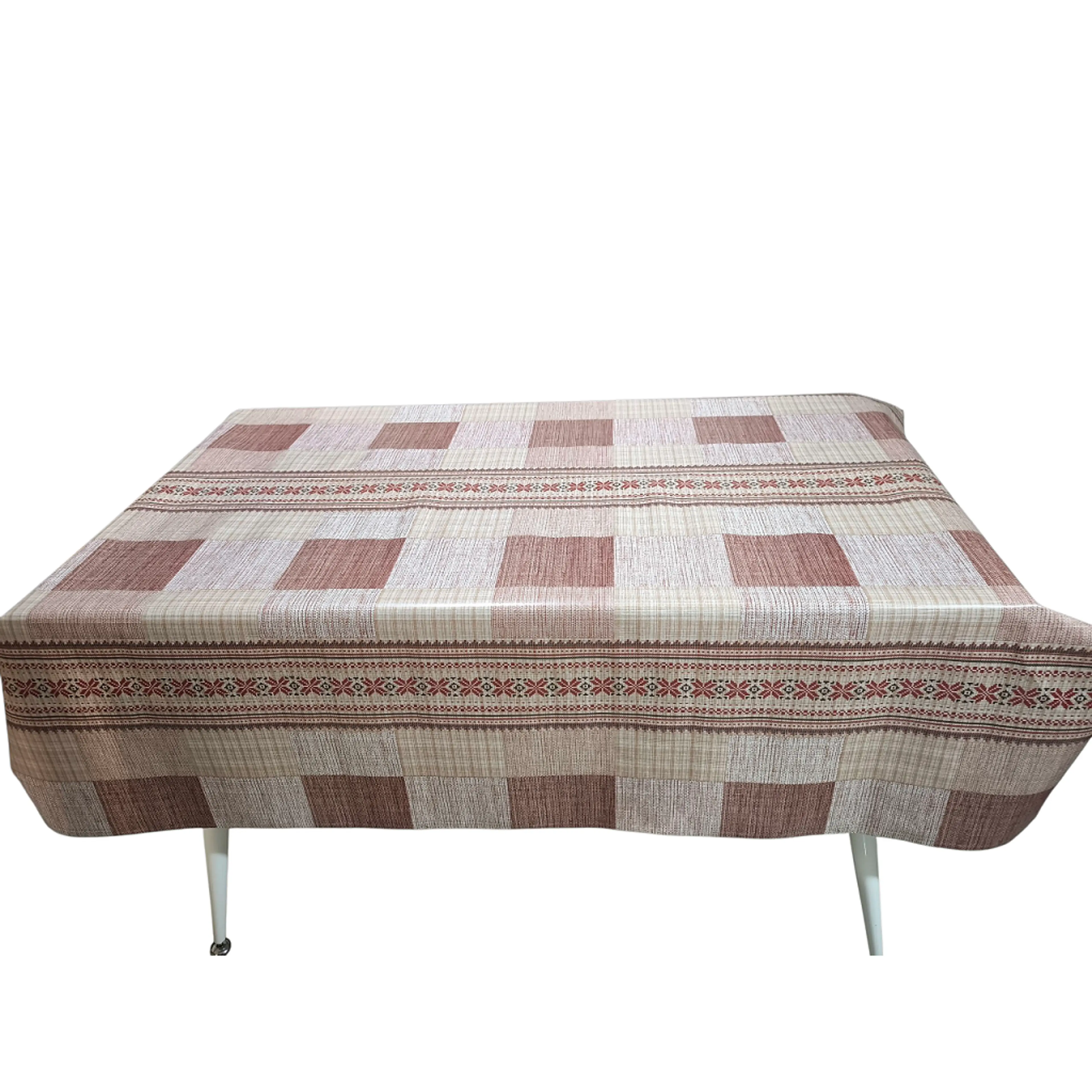 Мушама за маса , битова (червено - бежова)