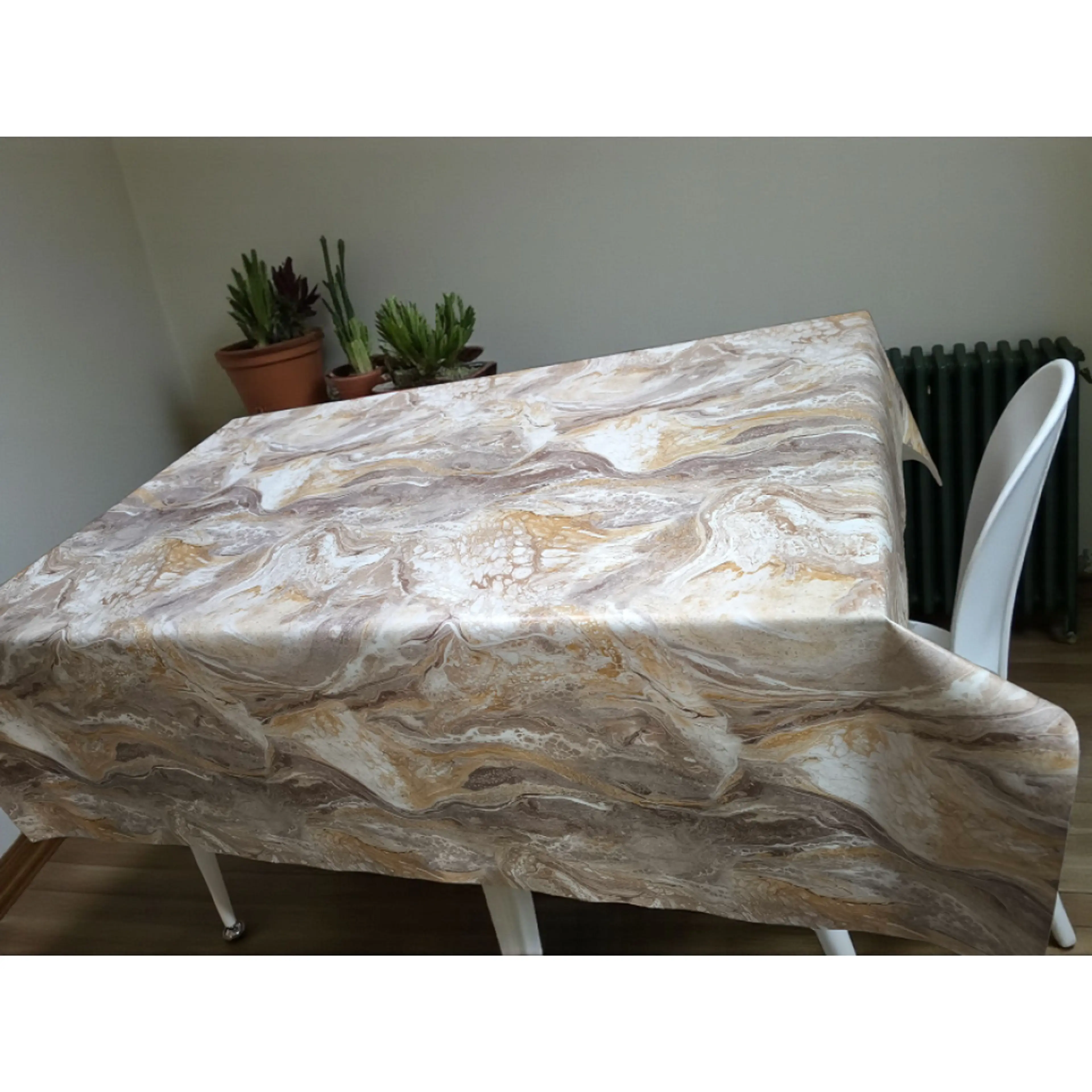 Мушама за маса , кафяв мрамор
