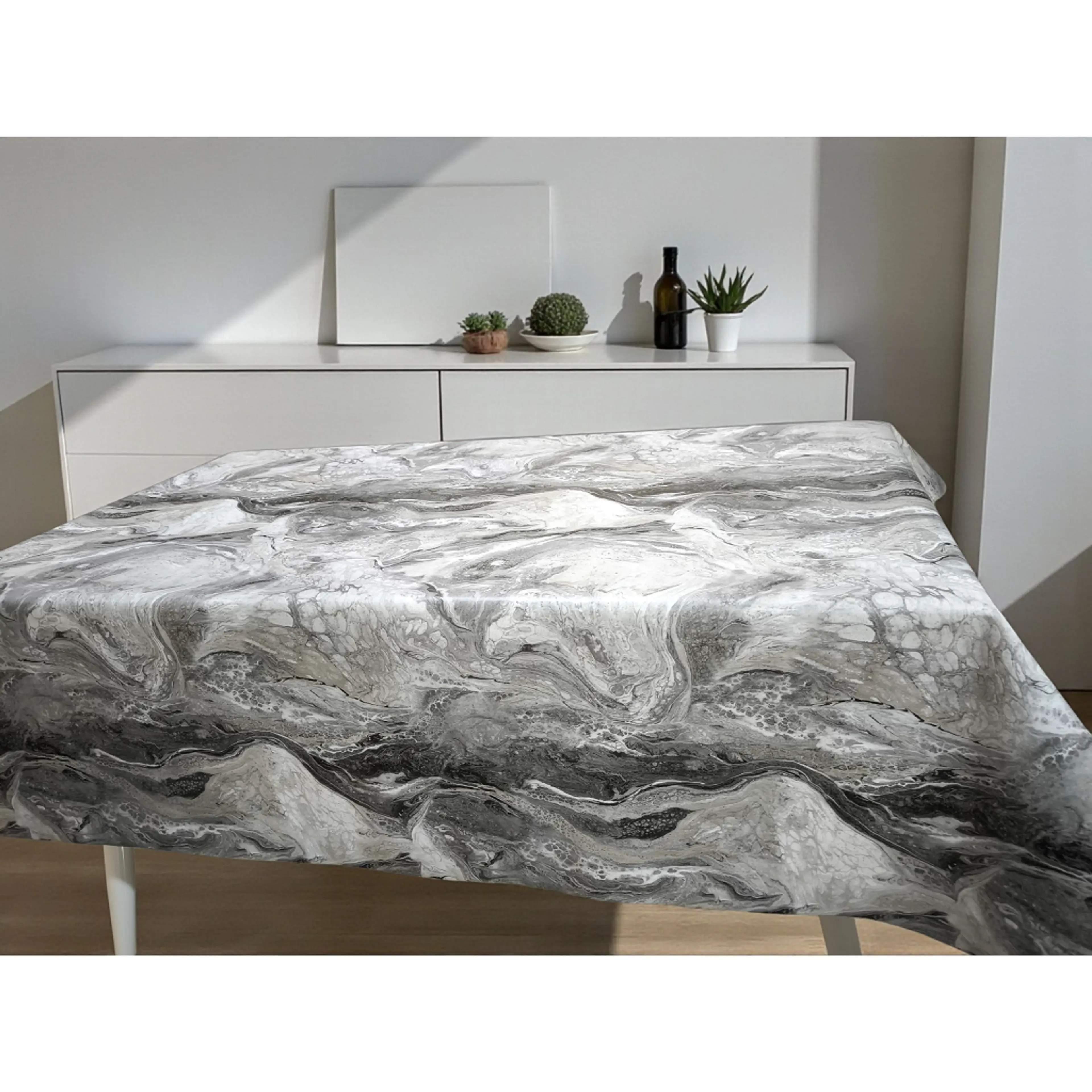 Мушама за маса, сив мрамор