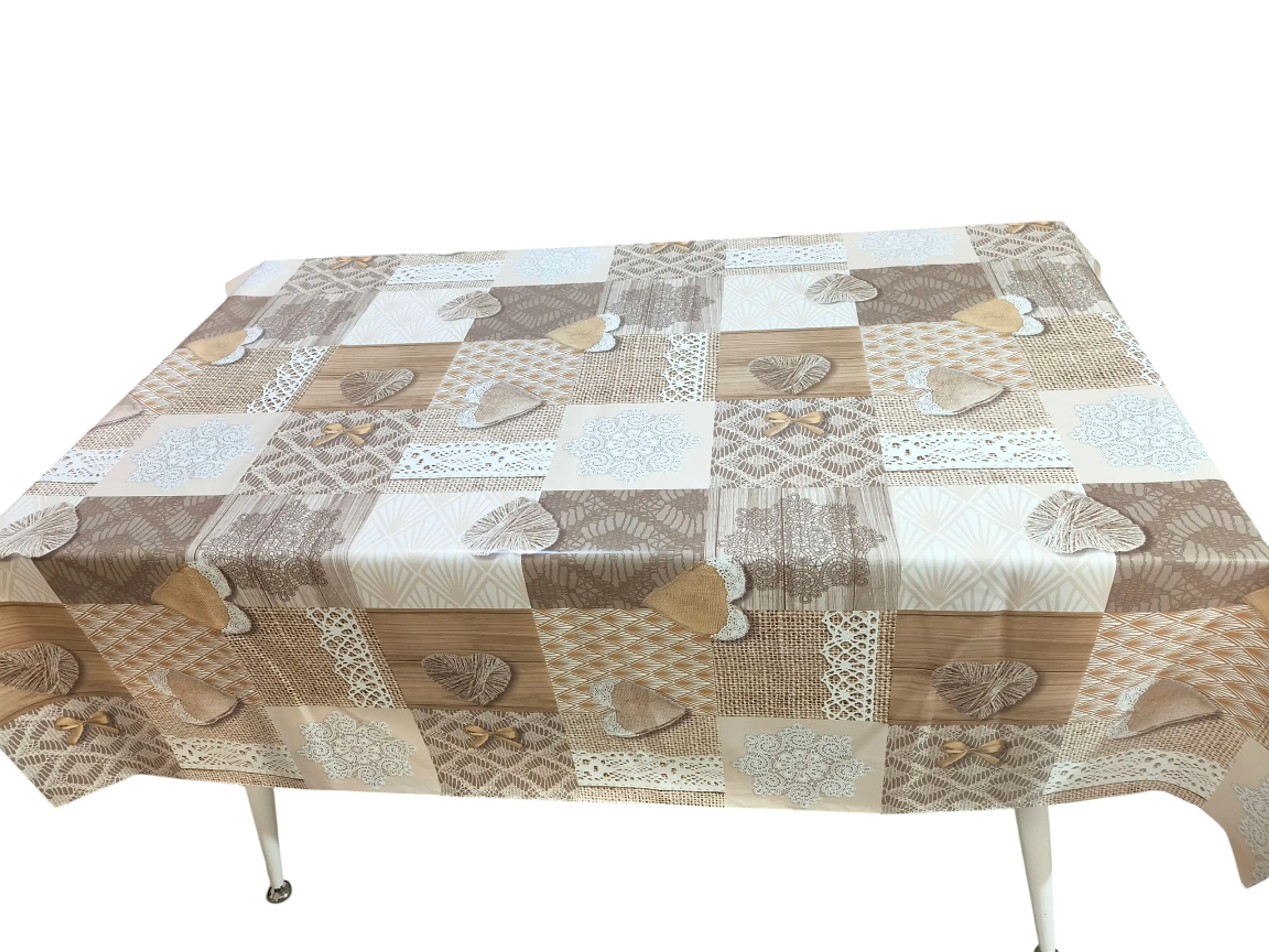 Мушама за маса, сърца декорама