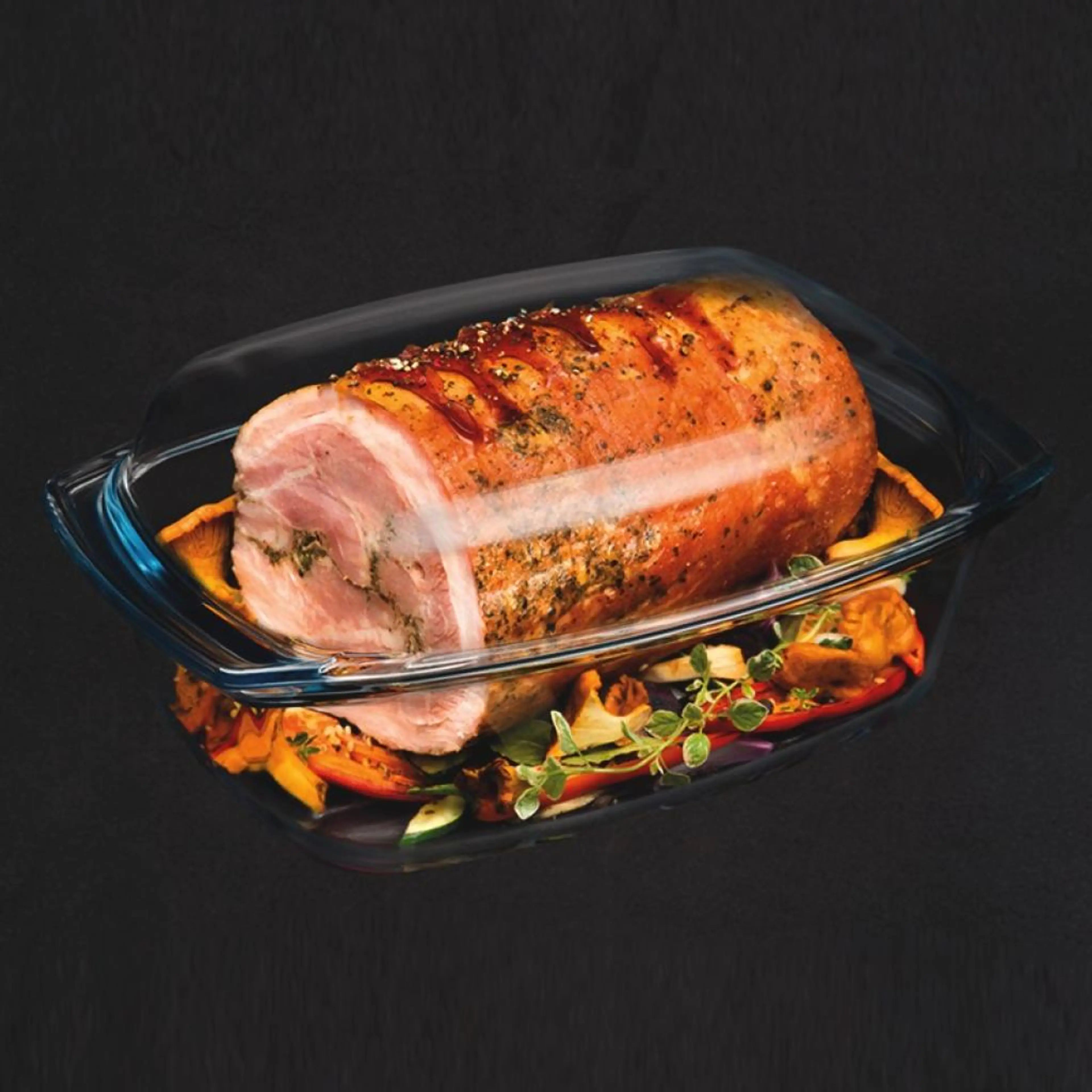 Огнеопорна стъклена тенджера Термисил 5.8л