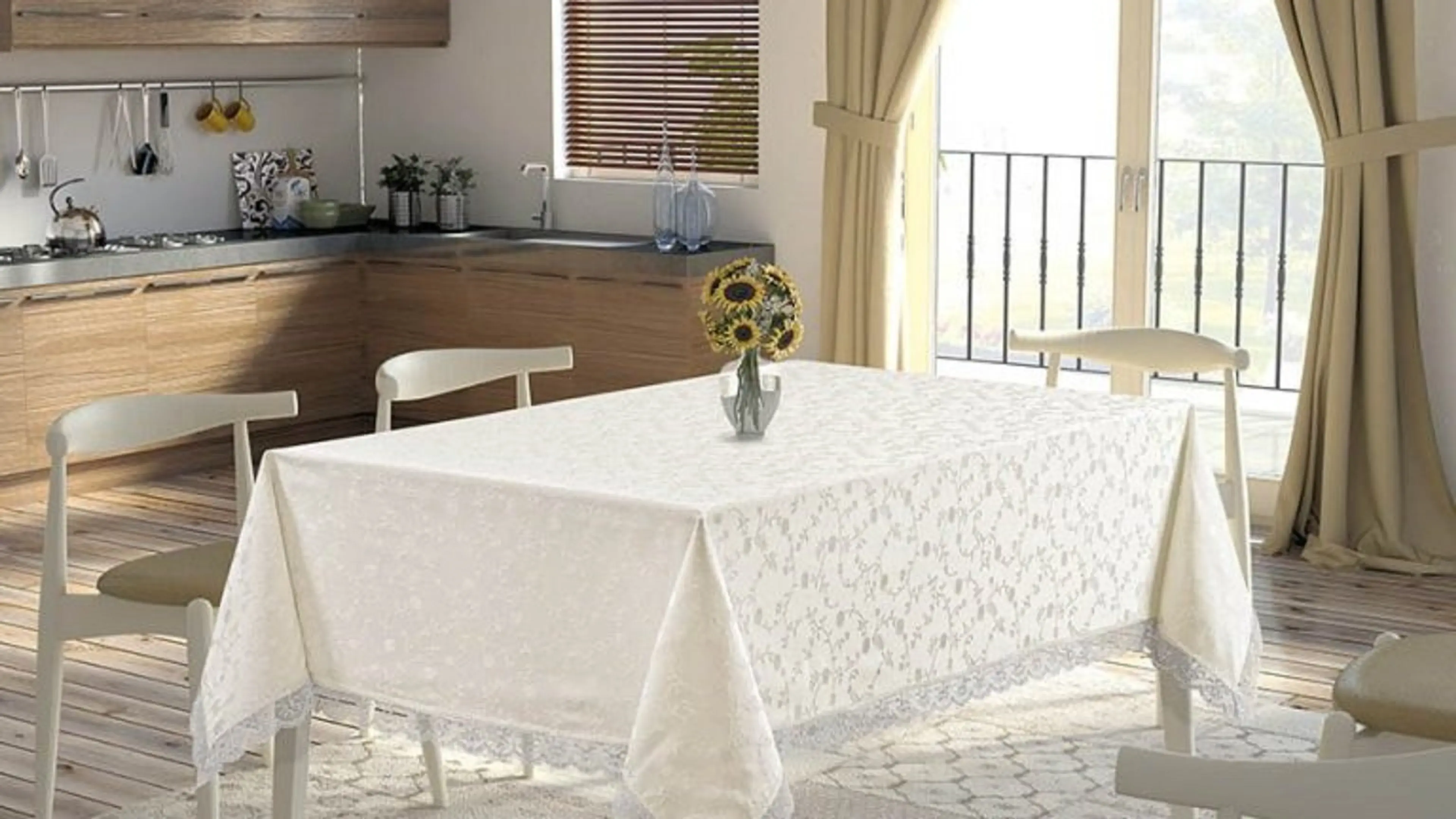 Покривка за маса, бяла