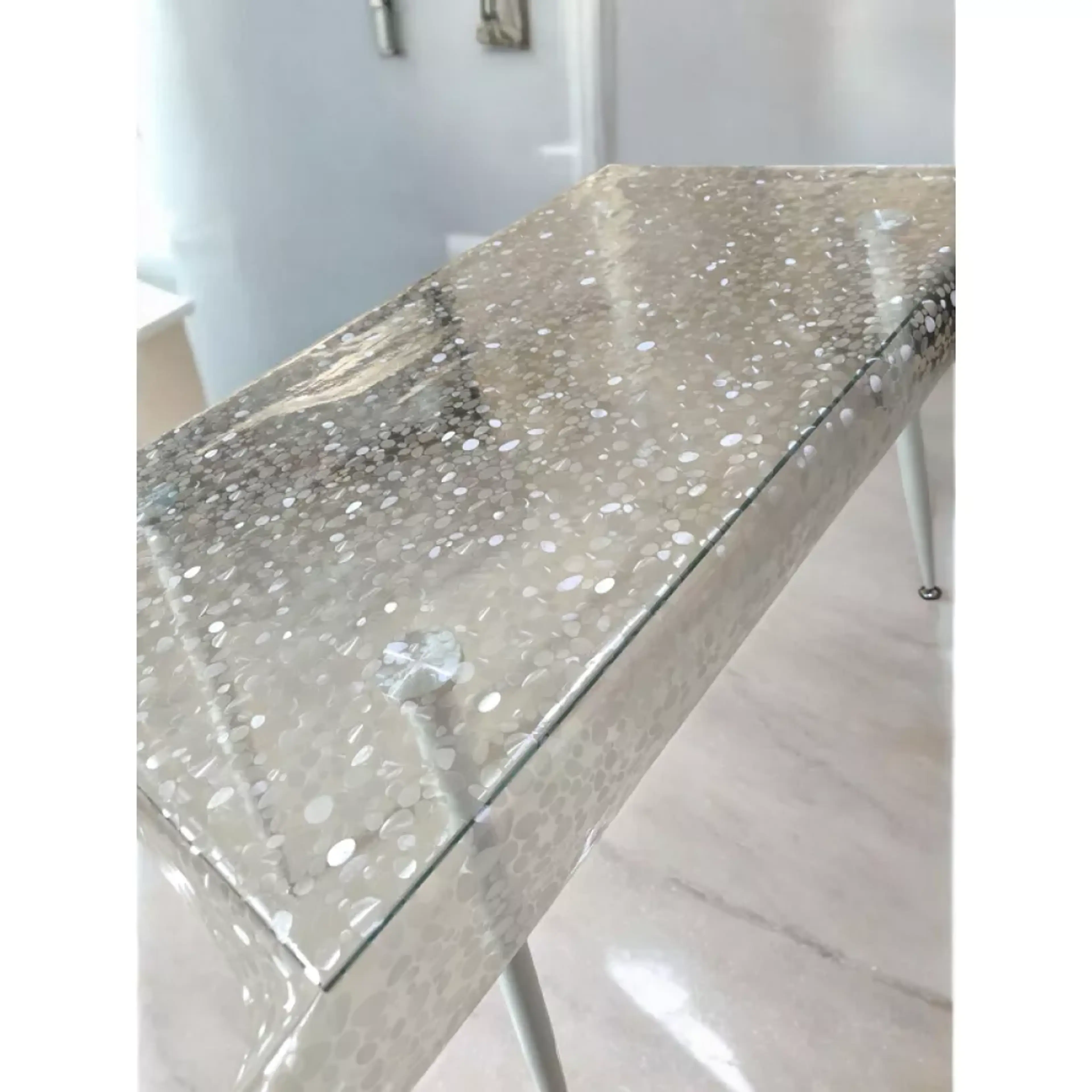 Прозрачна силиконова мушама, камъни 140см 140см