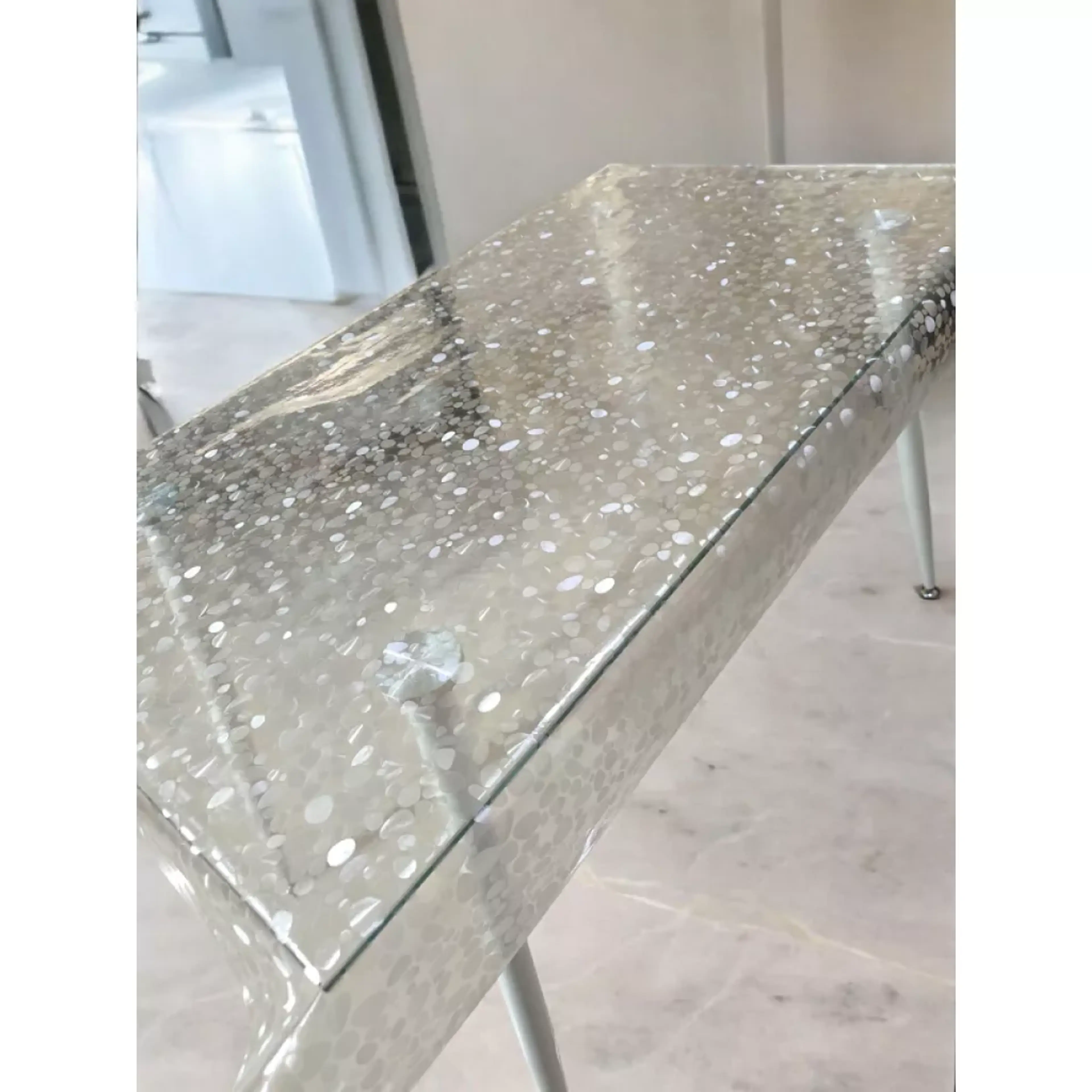 Прозрачна силиконова мушама, камъни 140см 180см