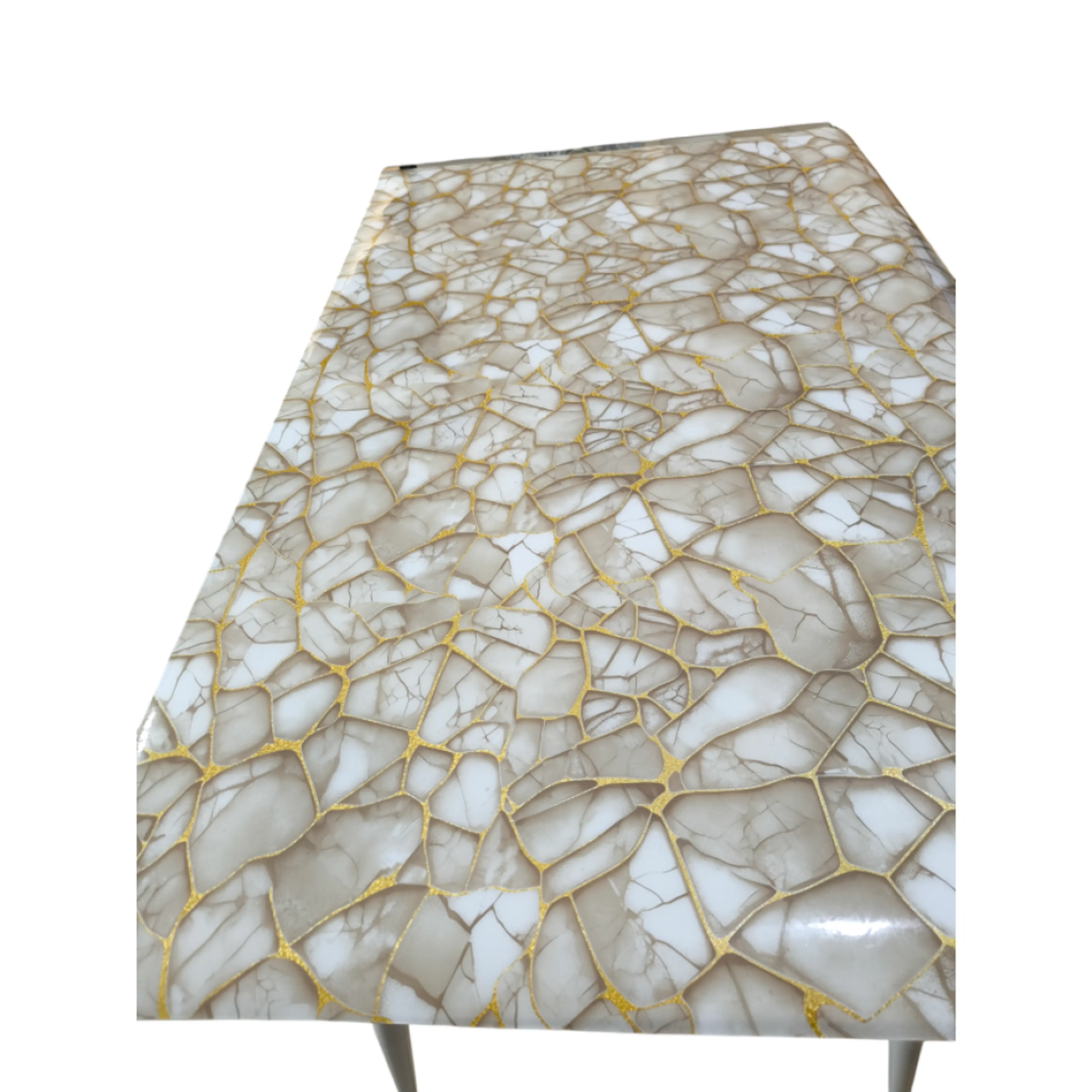 Силиконов протектор за маса, бежово златист мрамор