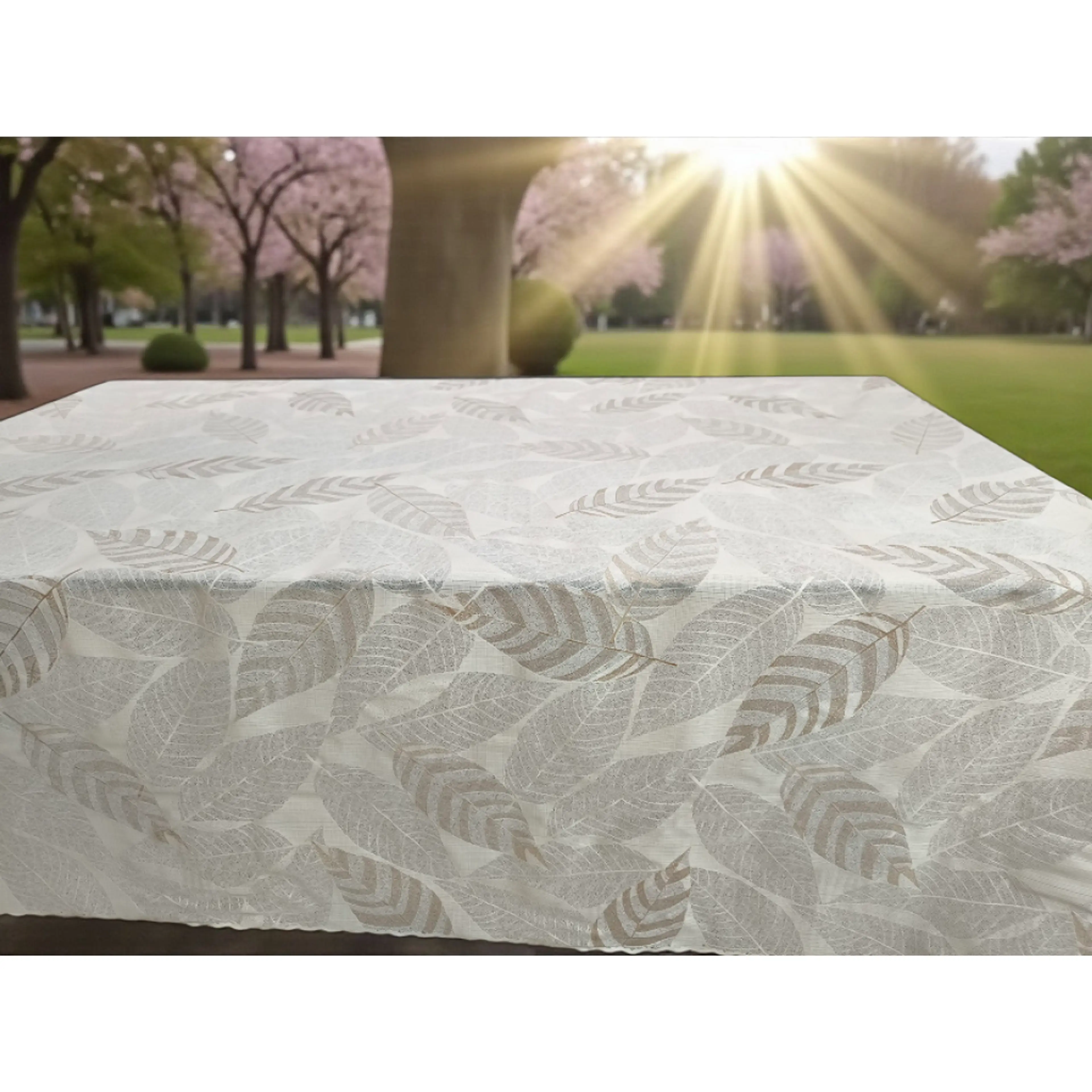 Силиконова покривка за маса „Бежови листа“