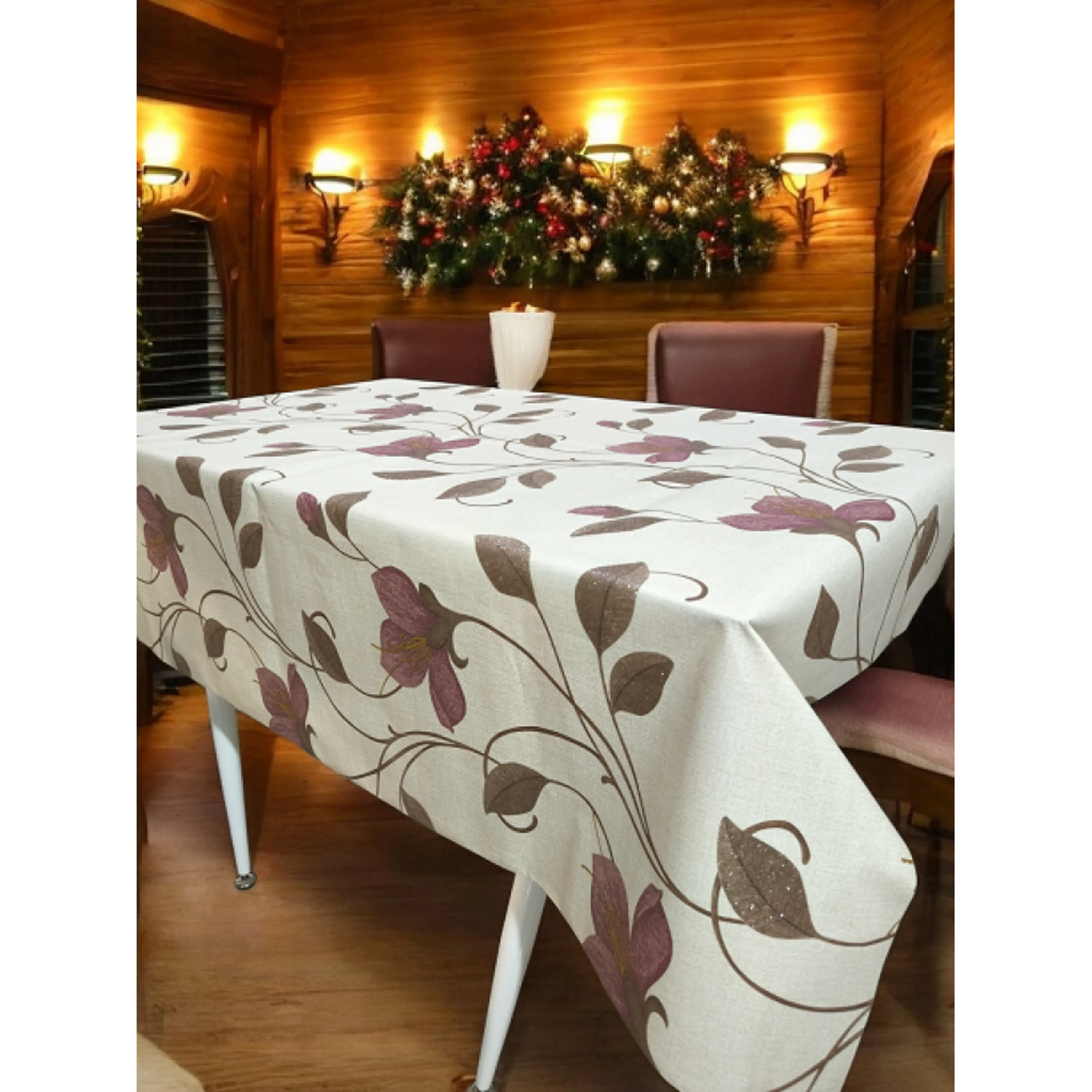 текстилна мушама, лилаво цвете